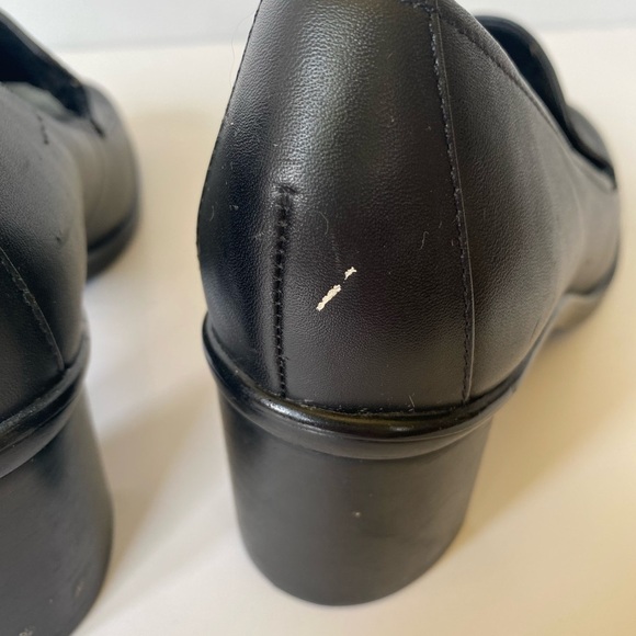 Rockport black leather block heel square toe shoe women’s 6.5 - Picture 4 of 14